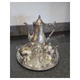 Vintage Wm. Rogers Silver Plate Teapot & Sugar