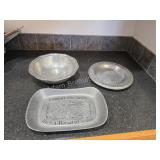 4 Pieces Vintage Wilton Pewter Serving Set