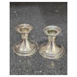 Vintage Silver-Plated Candlesticks Ornate Base