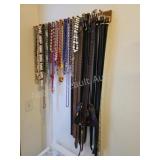 Vintage costume jewelry necklaces and waist belts