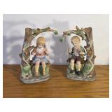 Charming pair of vintage bisque porcelain