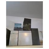 Assorted vintage metal storage boxes