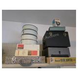 Vintage slide sorter, slide carousels, slide