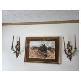 Western Rodeo Scene Impasto Oil Painting and