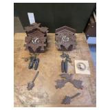 Pair of Vintage German-Style Cuckoo Clocks &