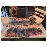 26 NIP feather masks, come with vintage leather