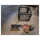 Vintage plastic milk crate with Black & Decker