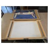 Vintage Beechwood bed tray with laminate surface,