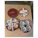 2 Sets of Holiday Mugs including Pottery Barn
