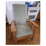 Antique Oak Carved Morris Reclining