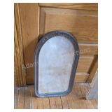 Vintage Arched Mirror with Ornate Metal