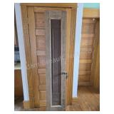 Antique Narrow Wood Door with Pressed Tin