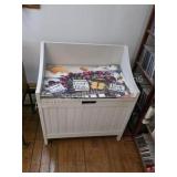 White Beadboard Wooden Toy Chest Storage