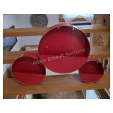 Modern Red Metal Wall Mount Half-Moon