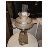 Vintage Frosted Floral Glass Hurricane