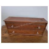 Antique Oak Two-Drawer Desktop Index