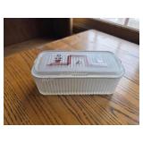 Vintage Clear Ribbed Glass Refrigerator