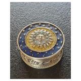 Vintage Pewter Sun & Stars Trinket Box - Small