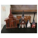 Ceramic and Wooden Christmas Village Building
