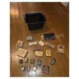 intage Rubber Stamp Collection and Ink Pad.