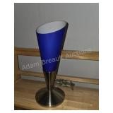 Modern Blue Frosted Glass Cone Table