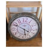 Rustic Oversized Metal Wall Clock. Large