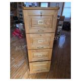 4-Drawer Oak Locking Vertical Filing