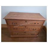 Antique Oak 3 Drawer Dresser