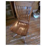 Vintage Oak Bankers Swivel Office Chair