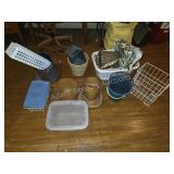 Box lot of assorted storage baskets, Waste Paper