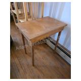 Vintage Antique Rectangular Solid Oak Side