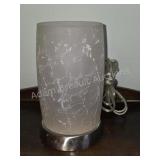 Frosted Crackle Glass Cylinder Table