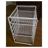 White Metal Wire 3-Drawer Storage Rack.