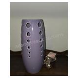 Lavender Perforated Ceramic Accent Lamp.