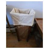 Vintage Cane and Bamboo Style Hamper. Tall