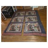 Primitive Folk Art Style Cotton Quilt Panels