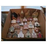 Vintage Wood Church and School Shelf Sitter