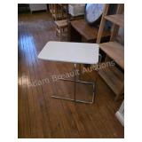 Modern IKEA White C-Shaped Side Table.