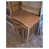 Modern Mission Style Oak Finish Nesting Tables -