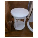 Modern White Round Two Tier Pedestal Side