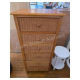 Modern 6 Drawer Storage Chest With Wicker
