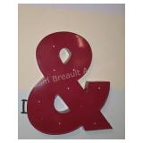 Large Red Metal Marquee Ampersand LED Sign. This