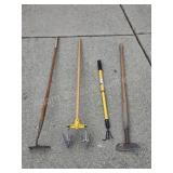 Lot of assorted weeding tools -  garden weasel,
