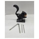 Black metal novelty squirrel Nutcracker with