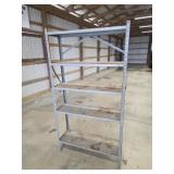 (2) metal shelving units, gray, 12 x 36 x