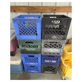 8 vintage plastic milk crates