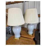 Two vintage decorative metal 31-in table lamps