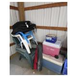 Outdoor lot - plastic molded Adirondack chairs,