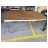 Vintage metal frame formica top work table, 30 x
