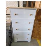 Two modern fiberboard two-tone dressers, 16 x 25